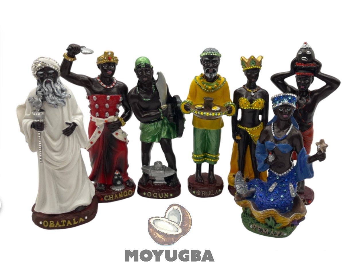 RHINESTONED -Small Orisha Statues for Home Altar Decor