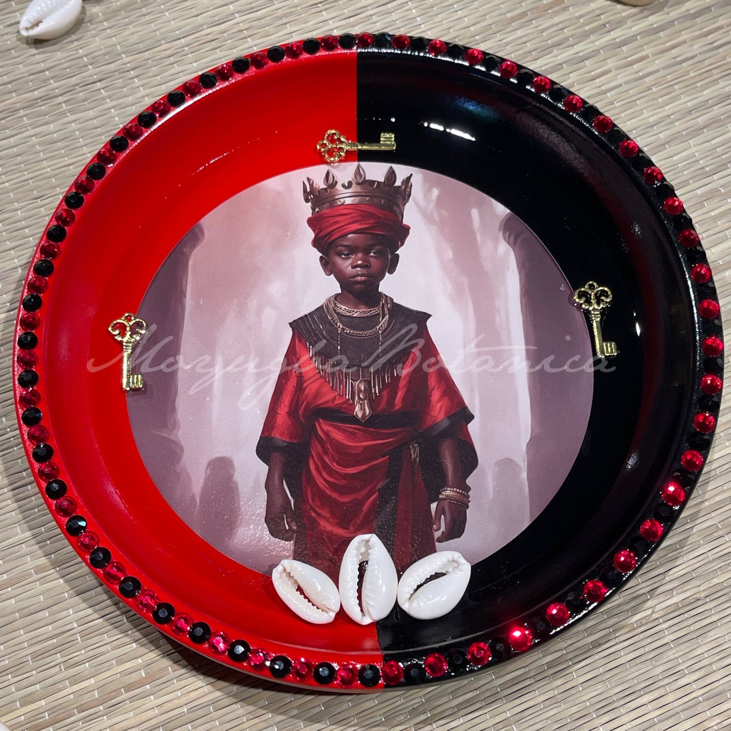 ELEGGUA PLATE/ PLATO de Eleggua - Rhinestoned 6.5" Round