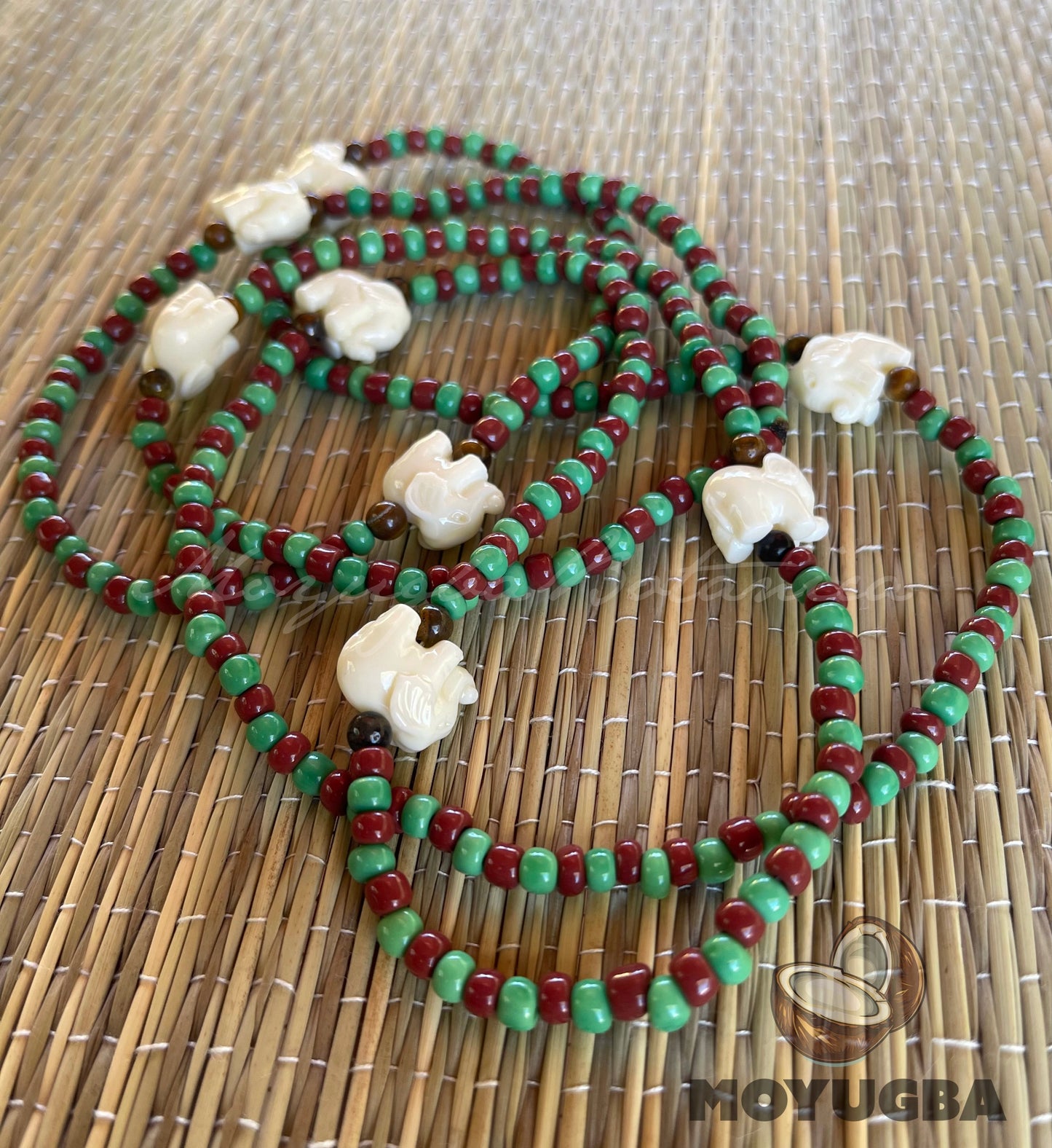 ORULA/IFA with Tiger Eye Beads Necklace/Collar/Eleke ~ Santeria/Yoruba