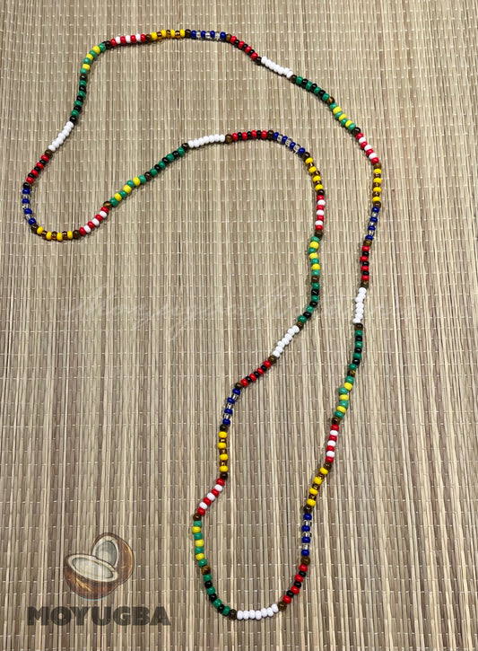 7 AFRICAN POWERS/7 POTENCIAS with Tiger Eye Beads Necklace/Collar/Eleke ~ Santeria/Yoruba