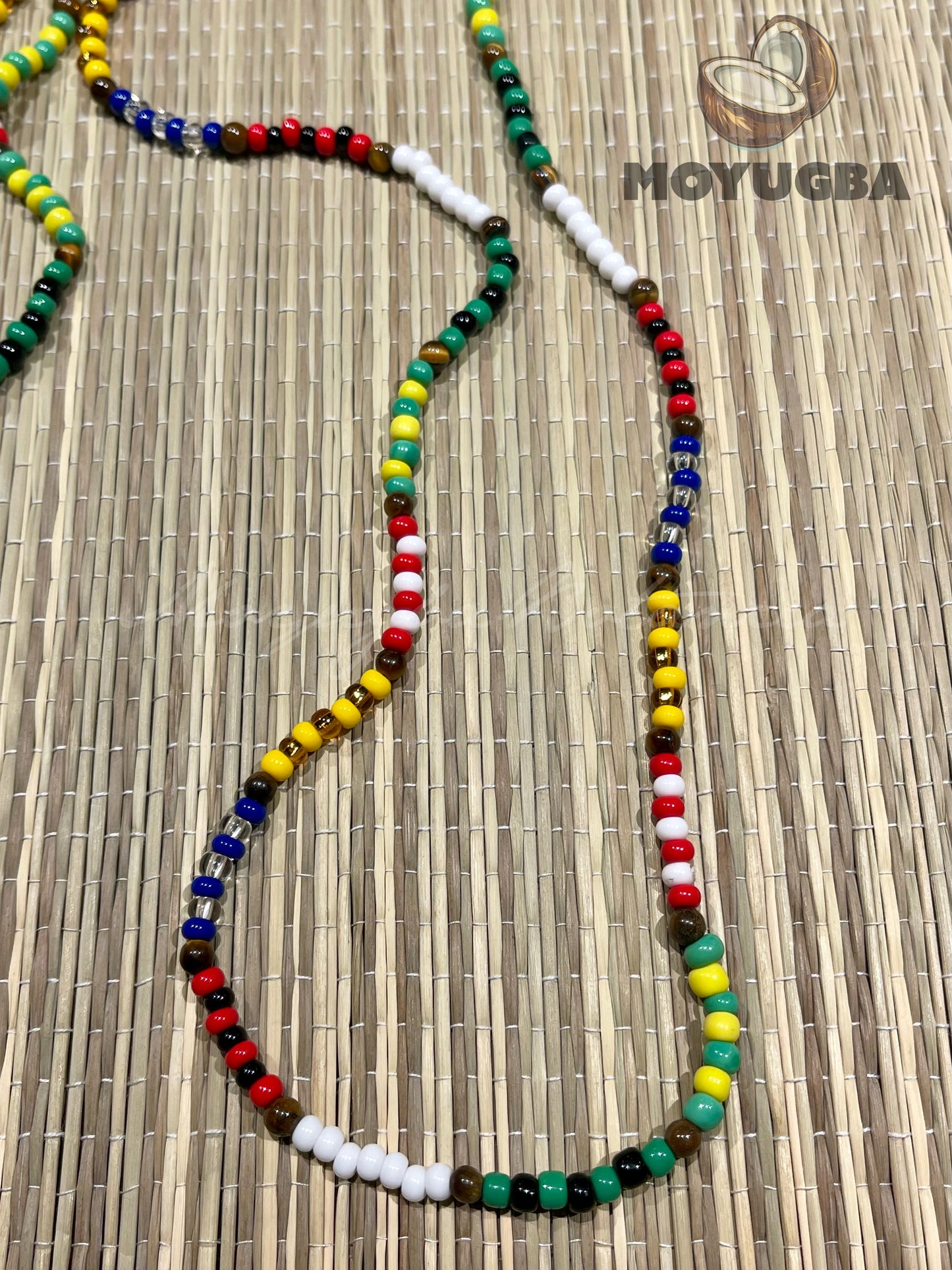 7 AFRICAN POWERS/7 POTENCIAS with Tiger Eye Beads Necklace/Collar/Eleke ~ Santeria/Yoruba