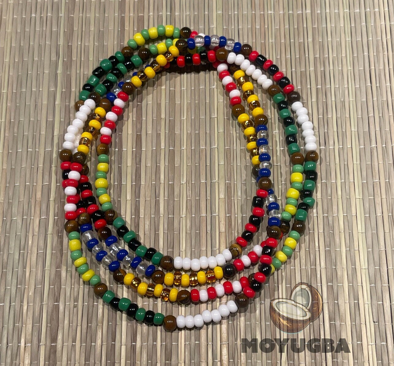 7 AFRICAN POWERS/7 POTENCIAS with Tiger Eye Beads Necklace/Collar/Eleke ~ Santeria/Yoruba