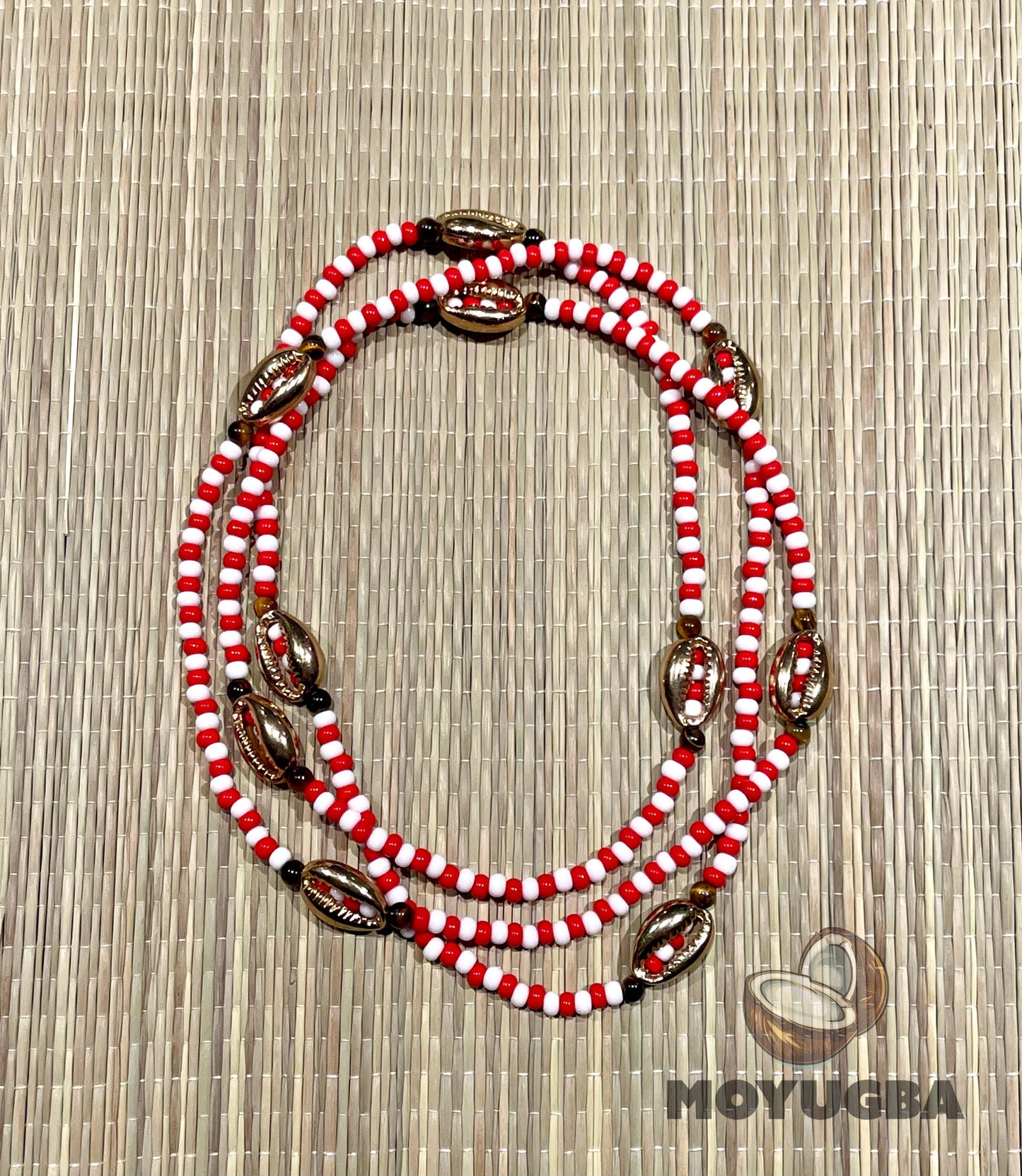 SHANGO with Tiger Eye Beads/Cowrie Shells Necklace/Eleke/Collar - Santeria/Yoruba