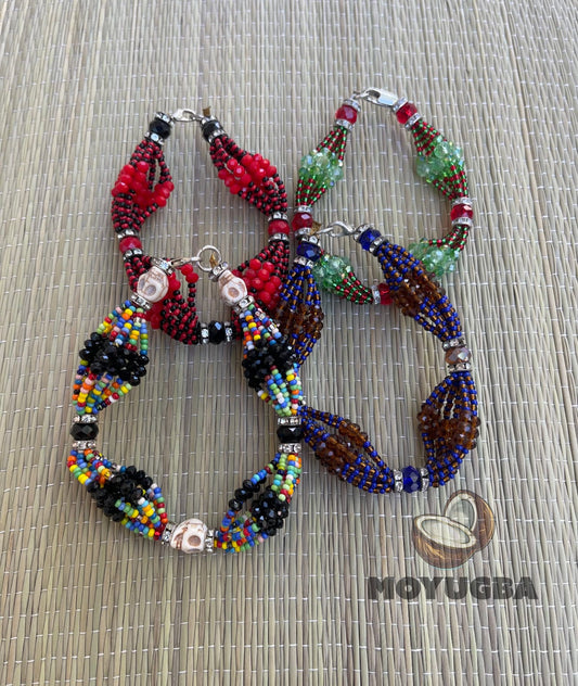 ORISHA ILDE - Santeria Bead Mazo Bracelet - 8" inch