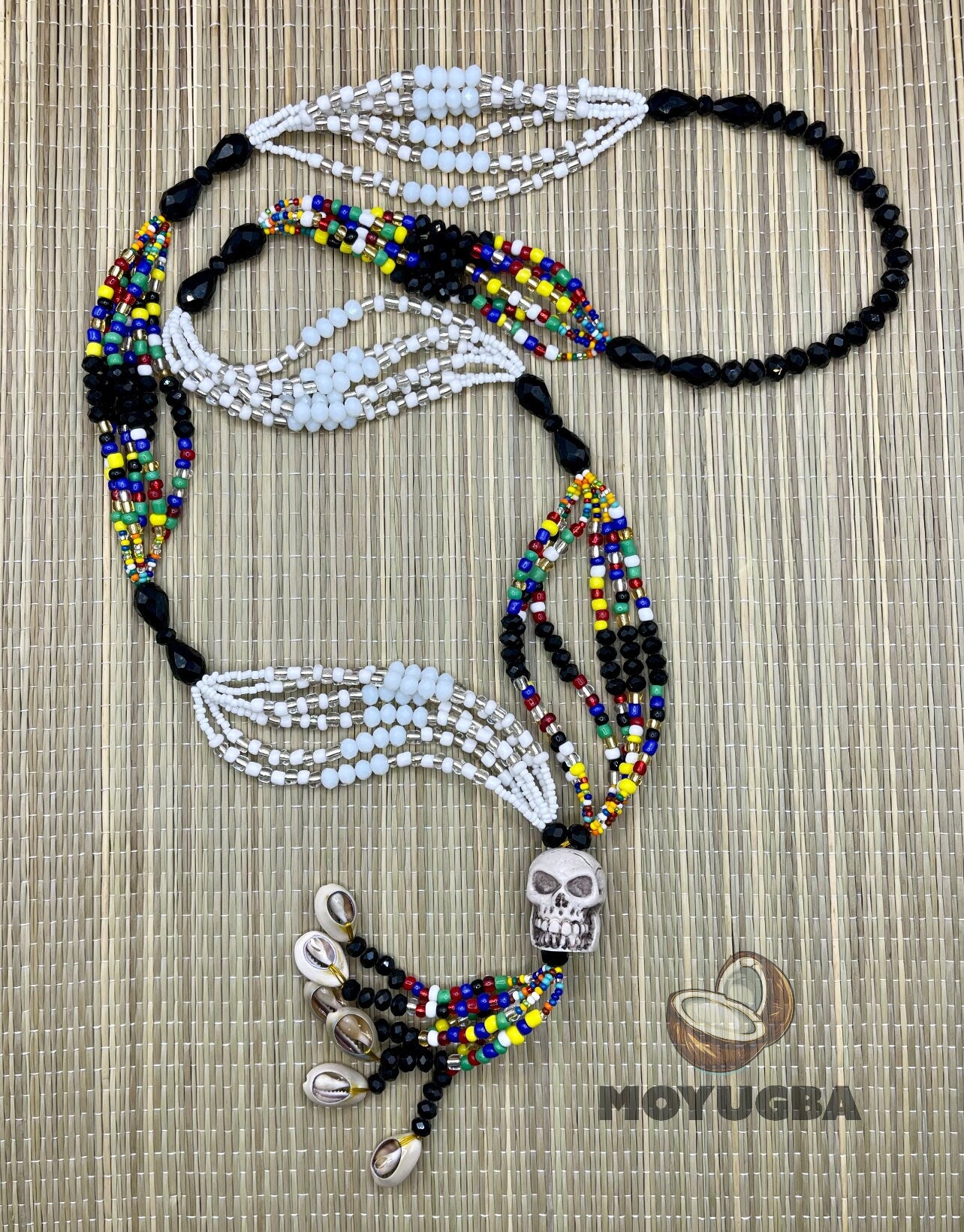 Large Size Mazo - Different Orishas with Skull and Cowrie Shells