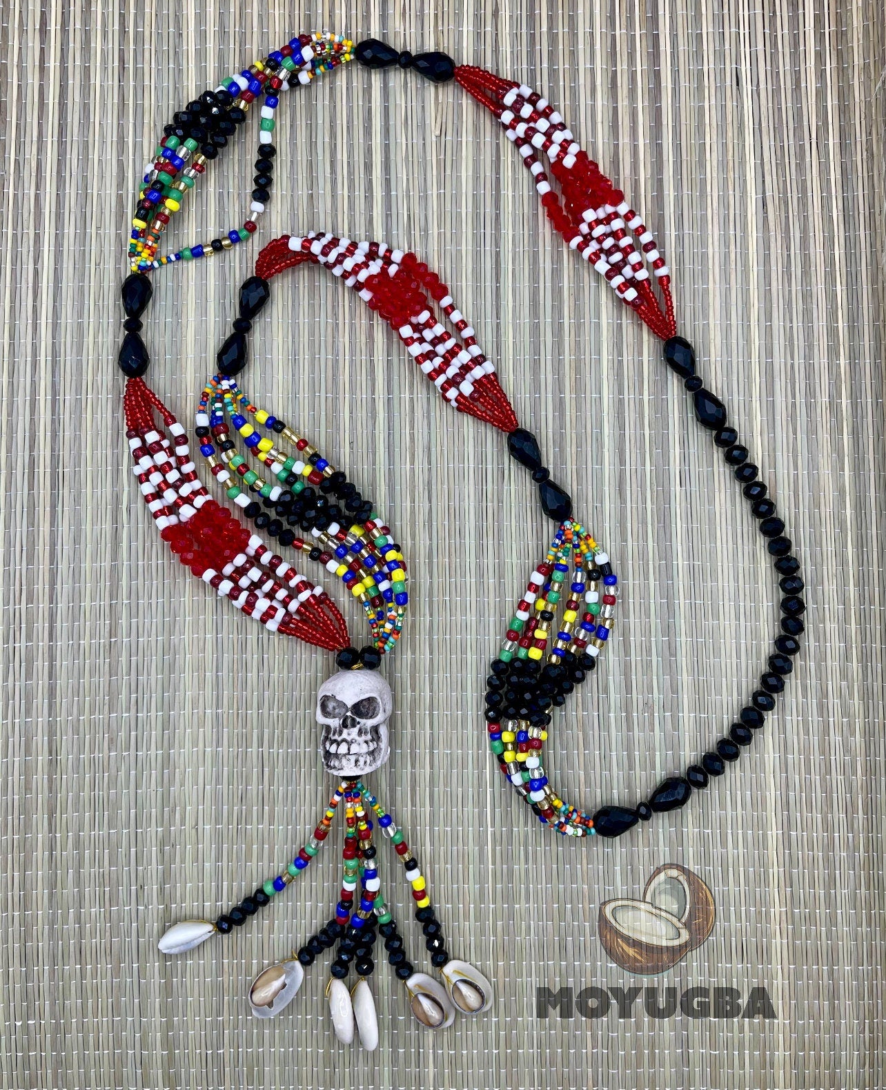 Large Size Mazo - Different Orishas with Skull and Cowrie Shells