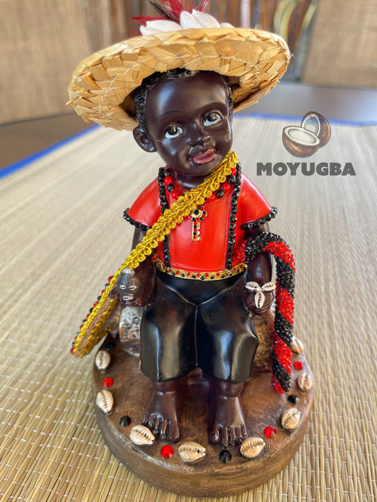 RHINESTONED - Orisha Eleggua Sitting Statue for Altar - Santeria