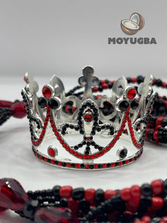 Eleggua Silver Metal Rhinestoned Crown - 2" - Santeria/Yoruba