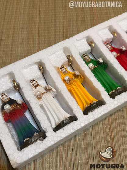 7 PACK Mini Santa Muerte Statues - 3.5" with Scythe - (Removable)