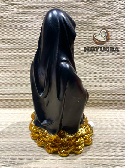Unique Black Santa Muerte Money Statue