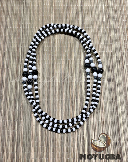 ELEGGUA Black and White  Necklace/Eleke/Collar - Santeria/Yoruba