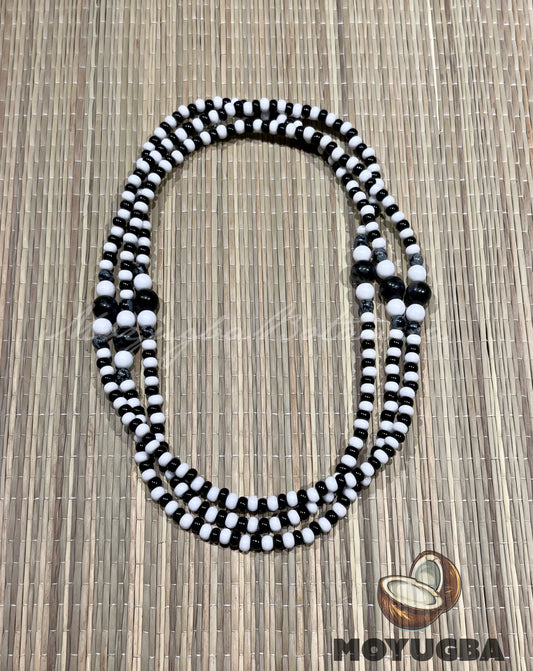 ELEGGUA Black and White  Necklace/Eleke/Collar - Santeria/Yoruba