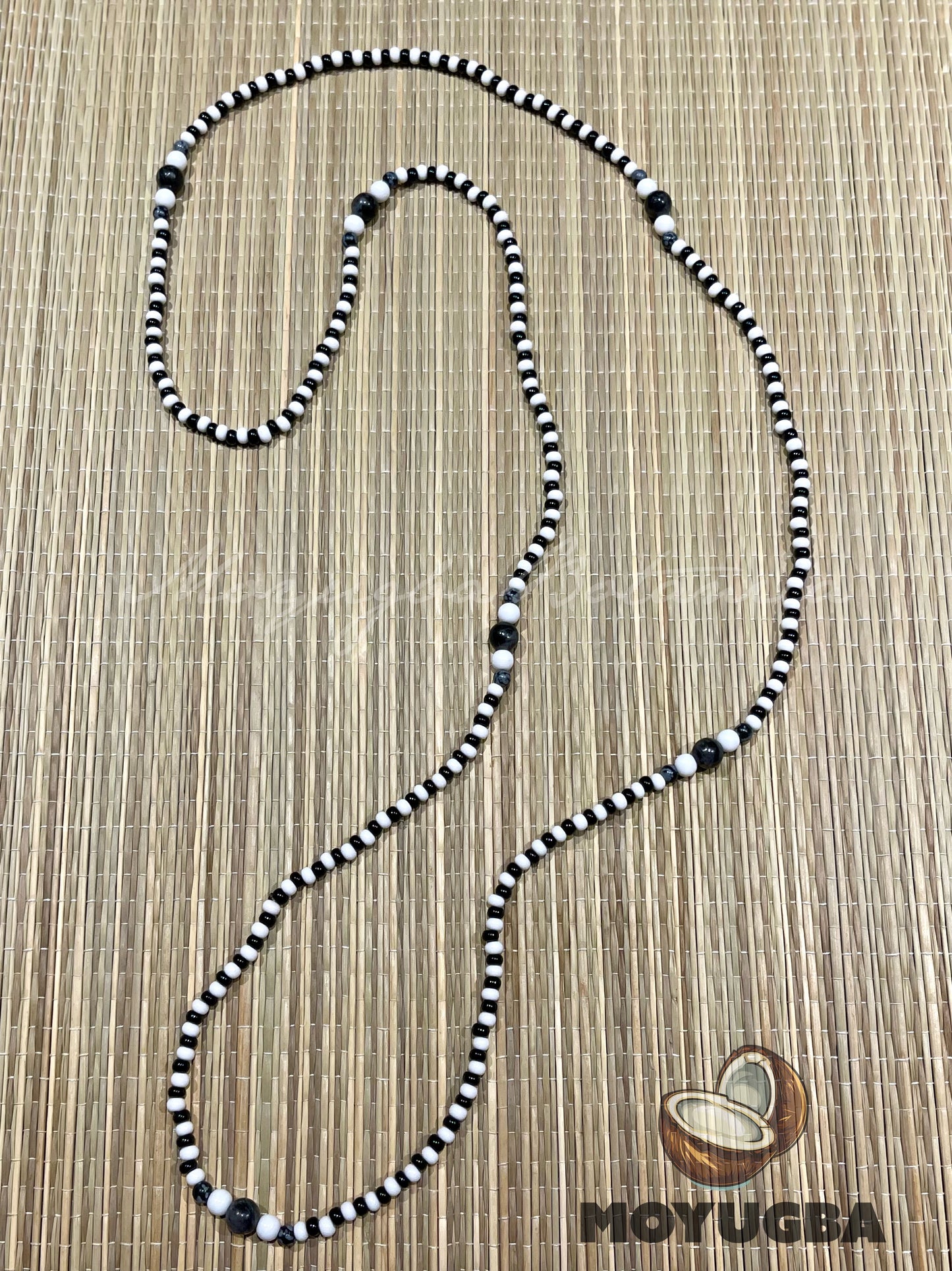 ELEGGUA Black and White  Necklace/Eleke/Collar - Santeria/Yoruba