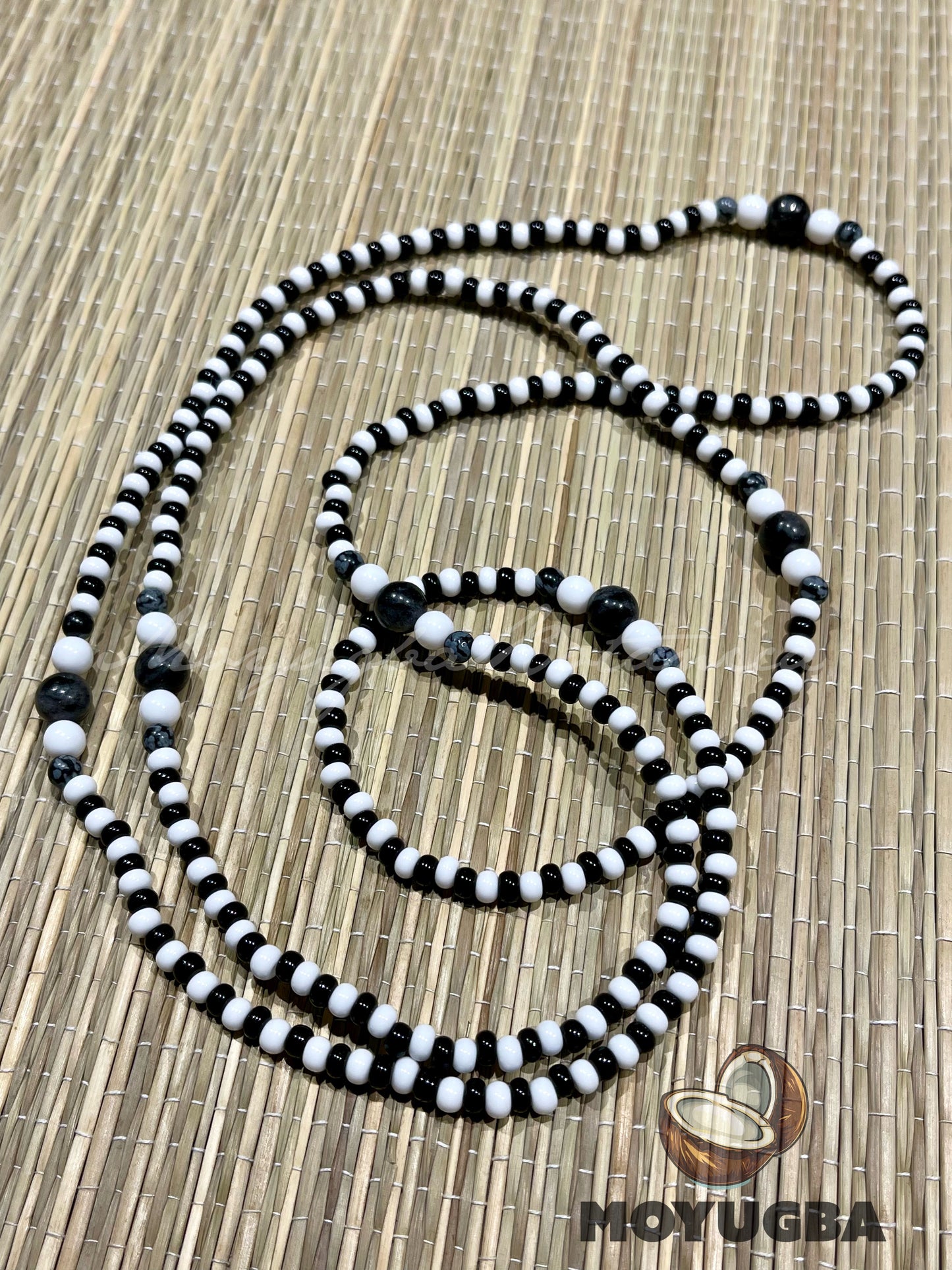 ELEGGUA Black and White  Necklace/Eleke/Collar - Santeria/Yoruba