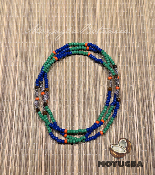 INLE with Tiger Eye Beads Necklace/Eleke/Collar - SANTERIA/YORUBA