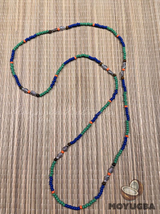 INLE with Tiger Eye Beads Necklace/Eleke/Collar - SANTERIA/YORUBA