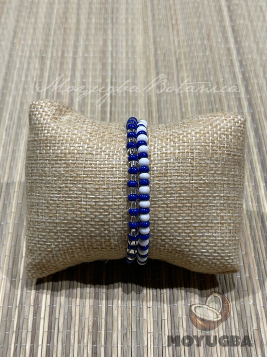 Handcrafted Yemaya Stretch Bracelet | Santeria/Yoruba - 2 Styles