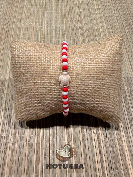 Handcrafted Orisha Shango Turtle Stretch Bracelet - Santeria/Yoruba