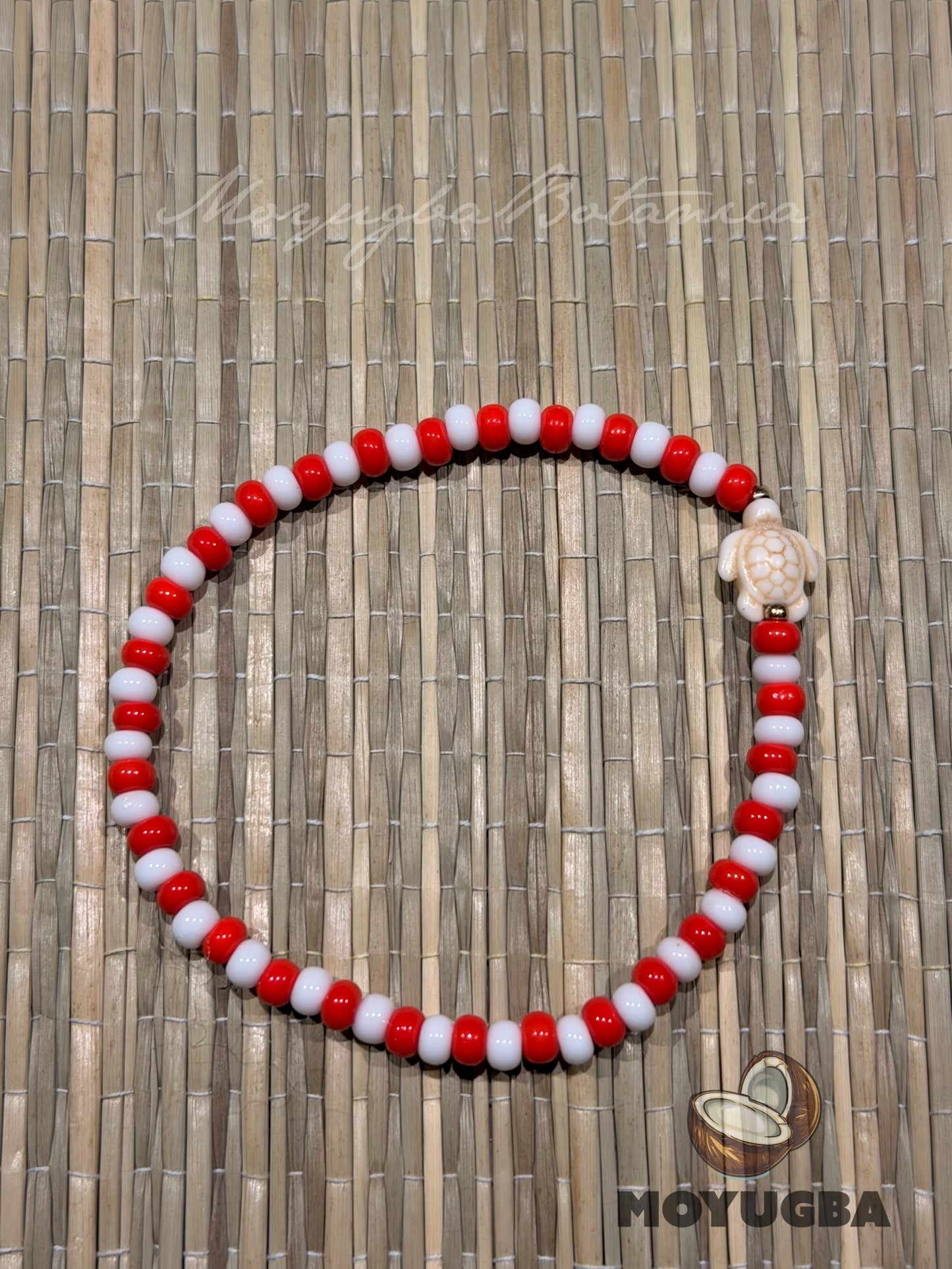 Handcrafted Orisha Shango Turtle Stretch Bracelet - Santeria/Yoruba