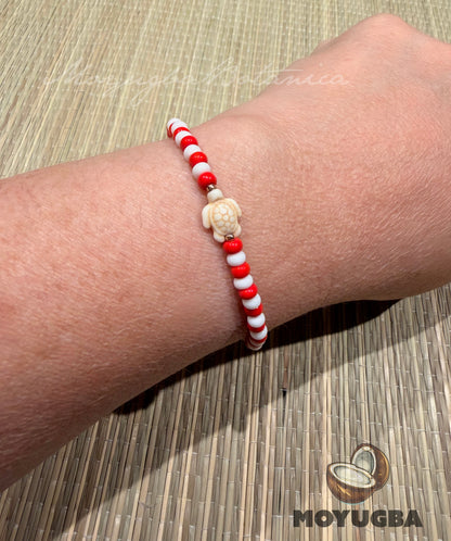 Handcrafted Orisha Shango Turtle Stretch Bracelet - Santeria/Yoruba