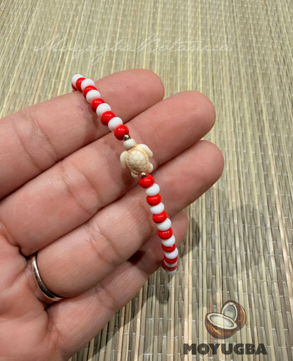 Handcrafted Orisha Shango Turtle Stretch Bracelet - Santeria/Yoruba
