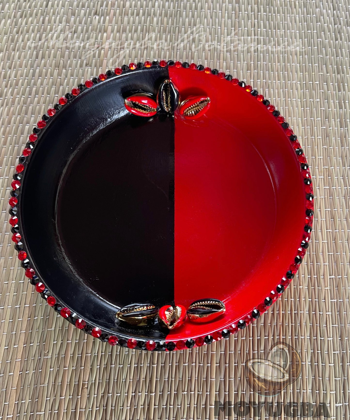 Rhinestoned Eleggua Candle Plate/Plato de Eleggua para Vela - Santeria/Yoruba