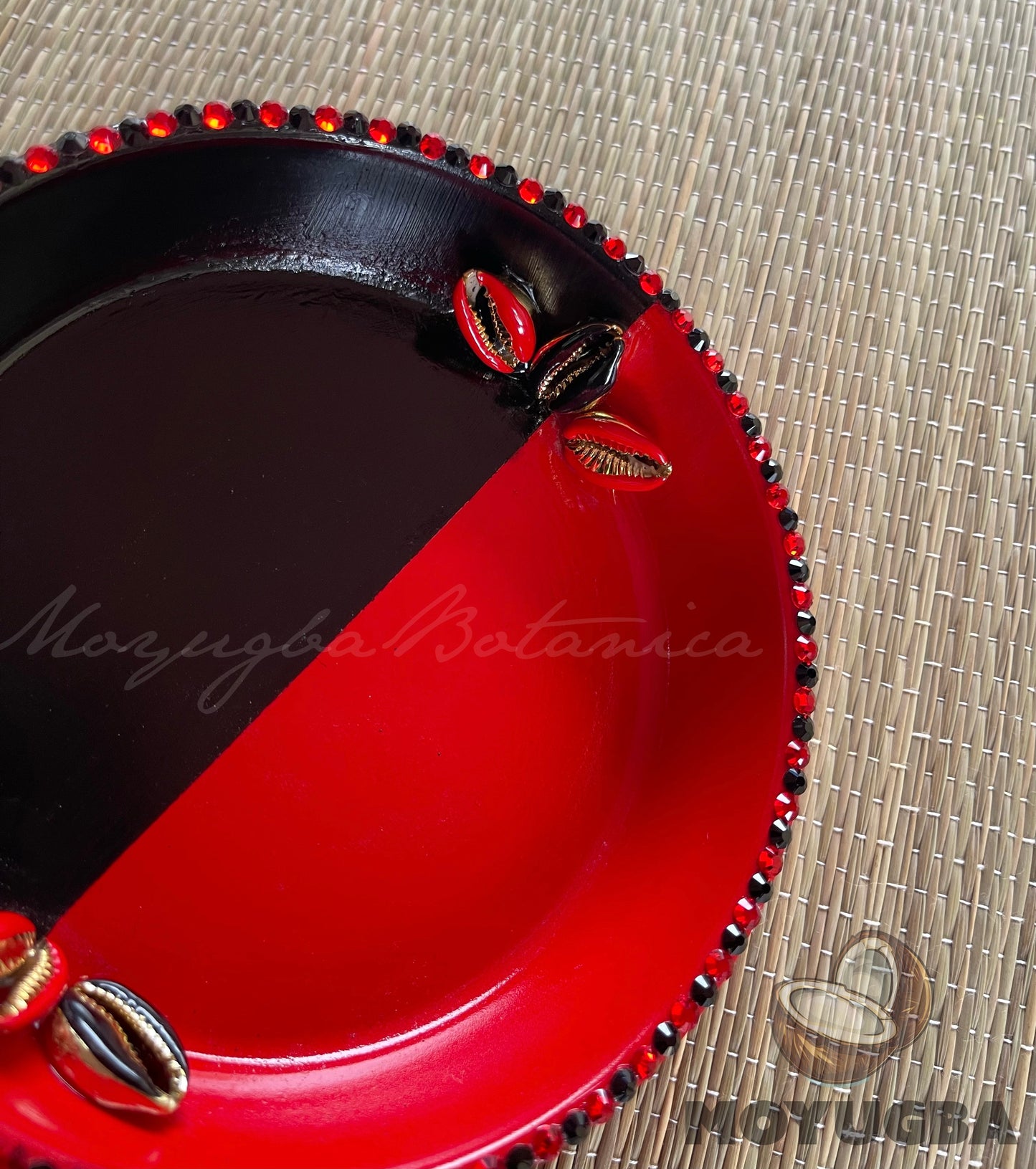 Rhinestoned Eleggua Candle Plate/Plato de Eleggua para Vela - Santeria/Yoruba