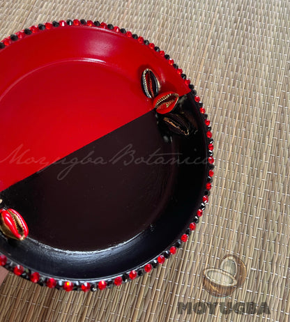 Rhinestoned Eleggua Candle Plate/Plato de Eleggua para Vela - Santeria/Yoruba