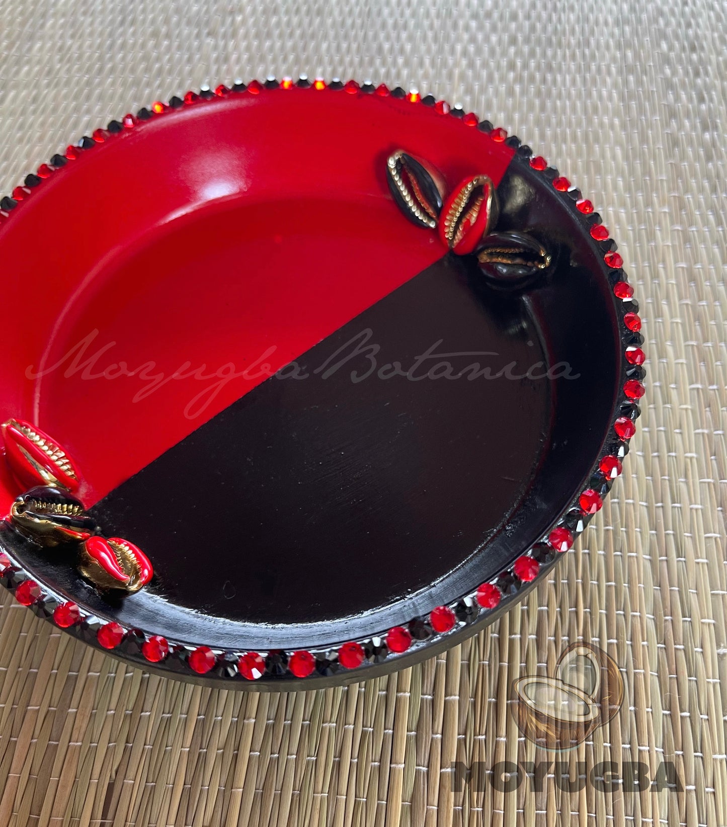 Rhinestoned Eleggua Candle Plate/Plato de Eleggua para Vela - Santeria/Yoruba