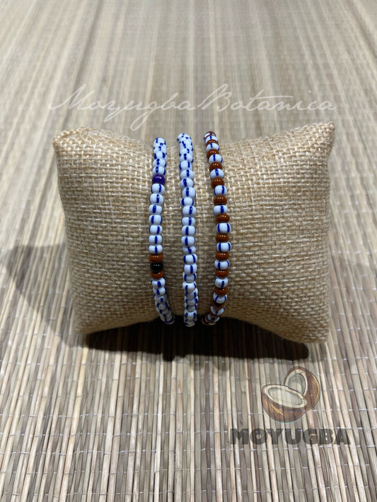 Handcrafted San Lárazo/Babalu Aye Stretch Bracelet | Santeria/Yoruba - 3 Styles