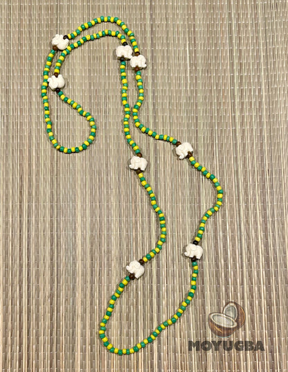 ORULA/IFA with Tiger Eye Beads Necklace/Collar/Eleke ~ Santeria/Yoruba