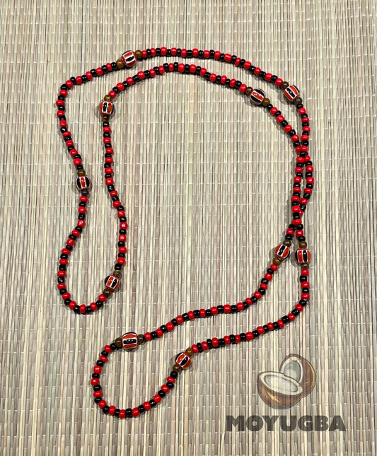 ELEGGUA with Tiger Eye Beads Necklace/Eleke/Collar de Eleggua ~  Santeria/Yoruba