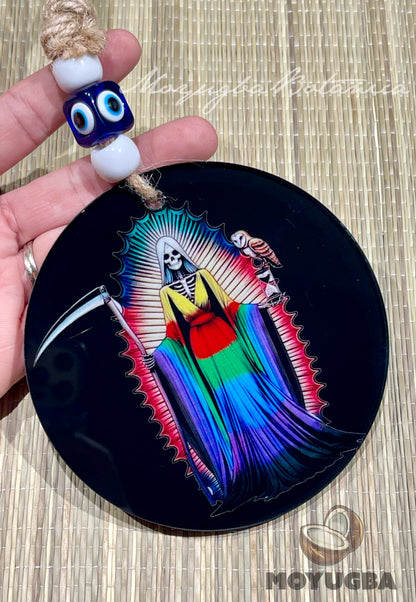 Santa Muerte Evil Eye Protection Hanging Charm - Spiritual Decor