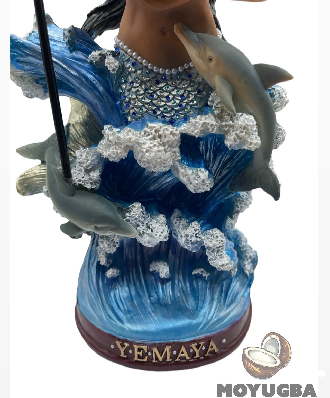RHINESTONED - Divine Yemaya Orisha Statue for Spiritual Protection and Guidance