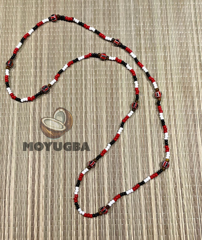 ELEGGUA with Tiger Eye Beads Necklace/Eleke/Collar de Eleggua ~  Santeria/Yoruba