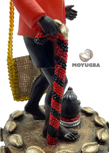 RHINESTONED - Eleggua Statue - Powerful Santeria Deity Altar Decor