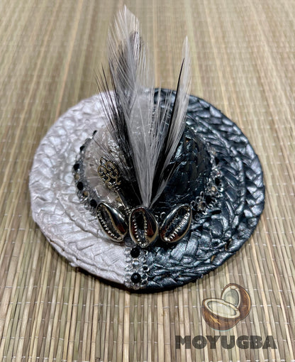 Rhinestoned Eleggua Straw Hat - Santeria/Yoruba
