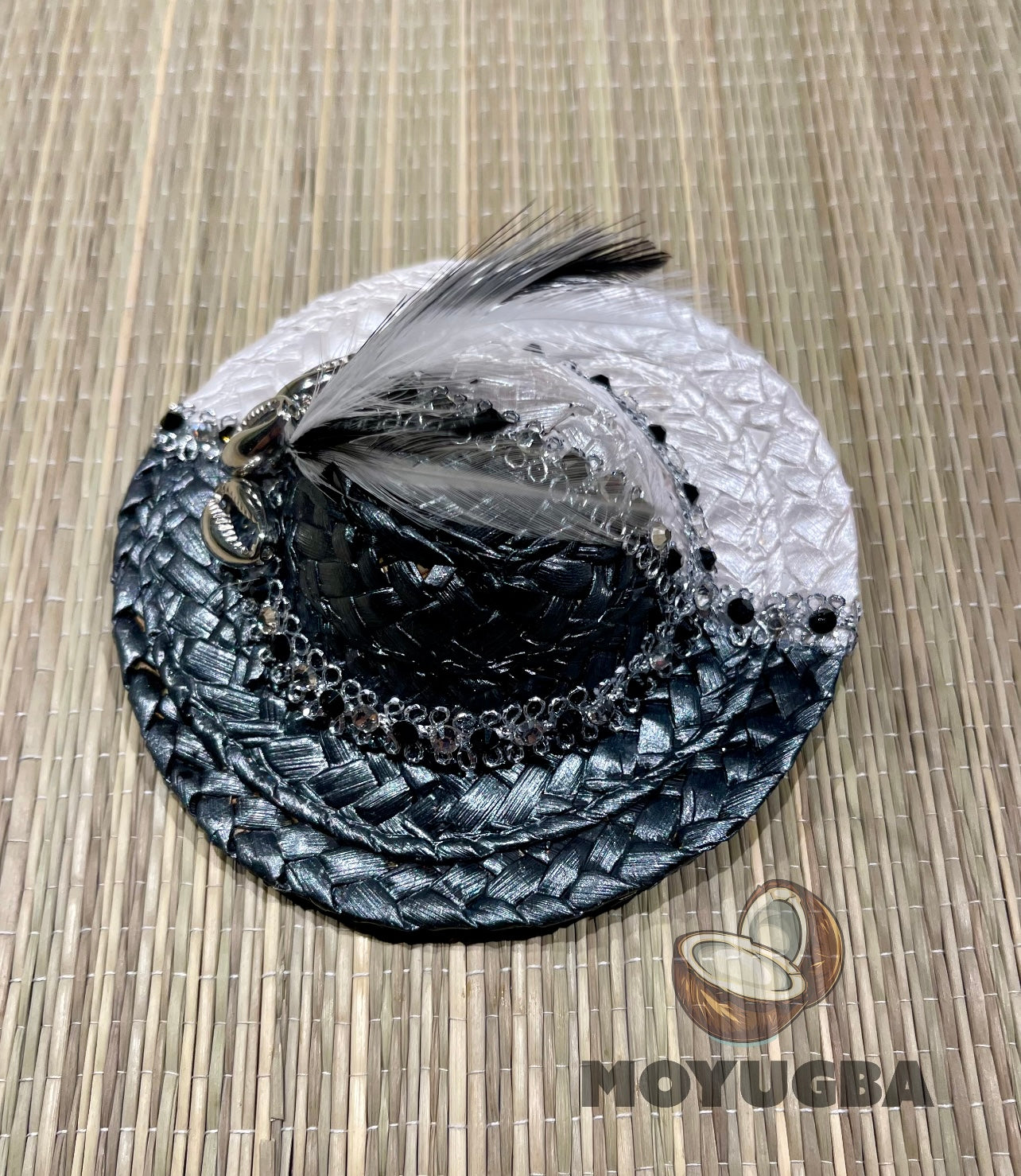 Rhinestoned Eleggua Straw Hat - Santeria/Yoruba