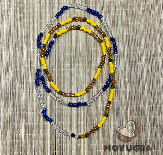 DOS AGUAS/ Two Waters Tiger Eye and Pearls - Yemaya/Oshun - Santeria/Yoruba