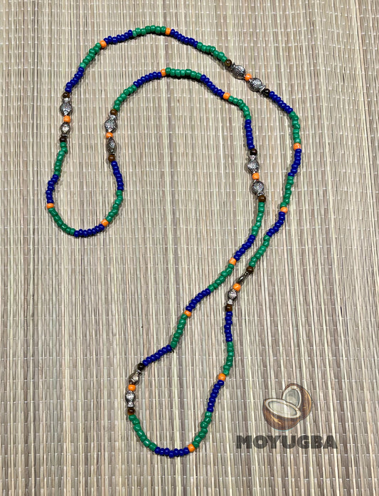 INLE with Tiger Eye Beads Necklace/Eleke/Collar - SANTERIA/YORUBA