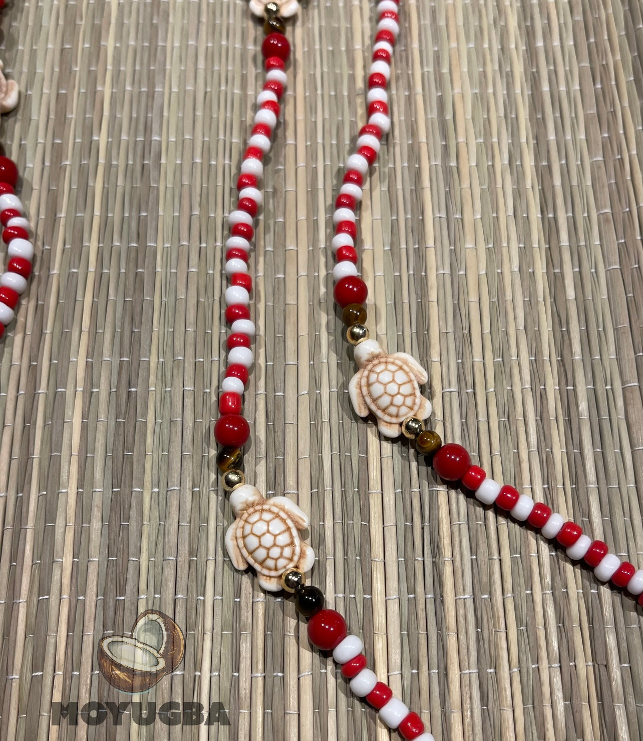 Orisha Shango Turtle and Tiger Eye Bead Necklace/Collar/Eleke - Santeria/Yoruba