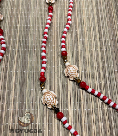 Orisha Shango Turtle and Tiger Eye Bead Necklace/Collar/Eleke - Santeria/Yoruba