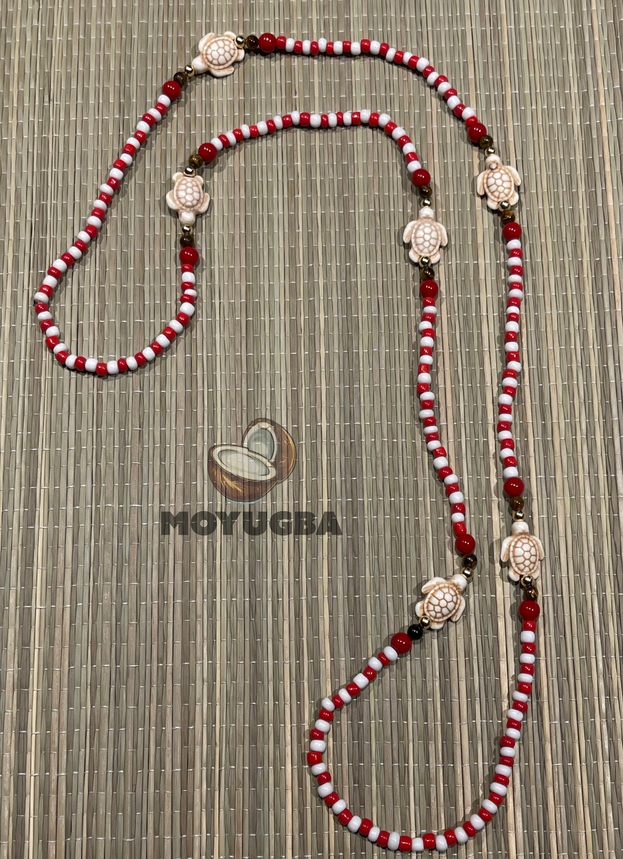 Orisha Shango Turtle and Tiger Eye Bead Necklace/Collar/Eleke - Santeria/Yoruba