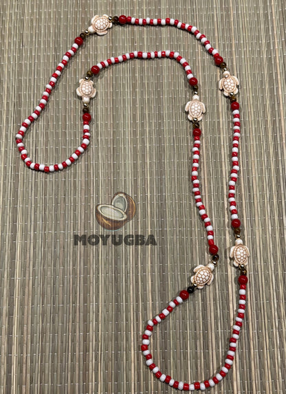 Orisha Shango Turtle and Tiger Eye Bead Necklace/Collar/Eleke - Santeria/Yoruba