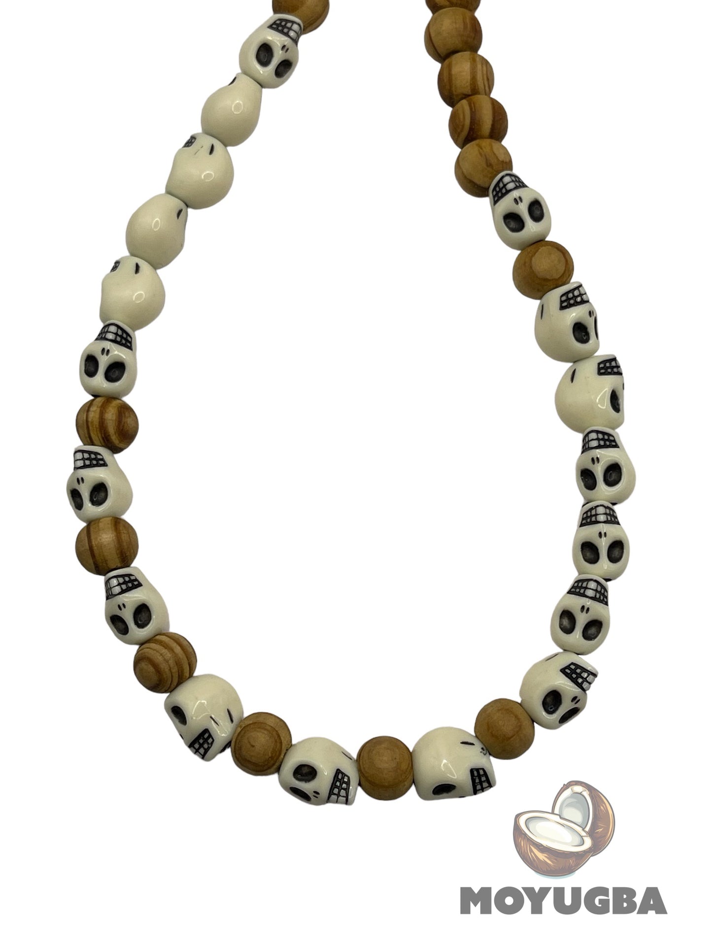 Santa Muerte Rosary - Wood/Skull Beaded Design