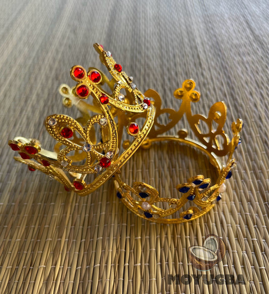 Shango/Yemaya/Jimaguas- Metal Rhinestoned Crown - 2" - Santeria/2 Styles