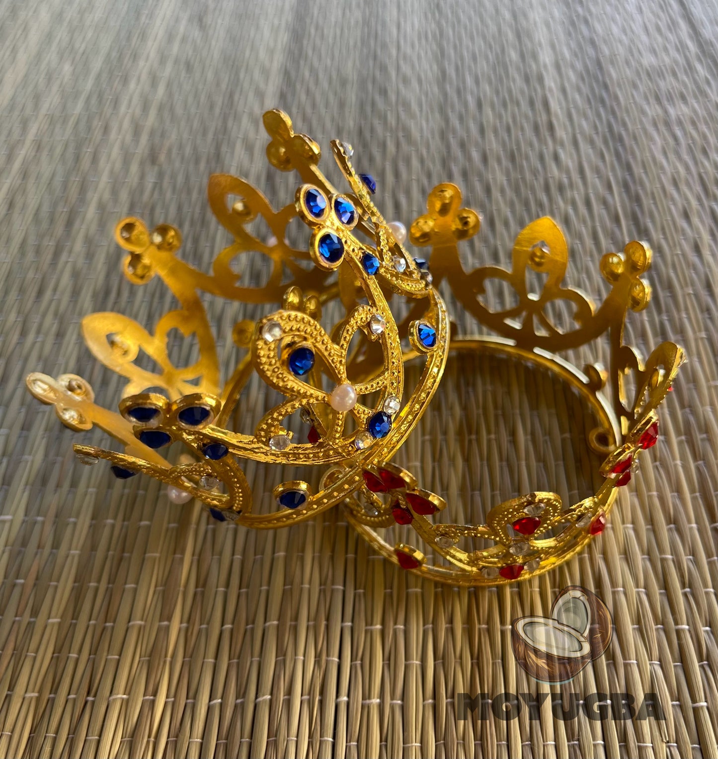 Shango/Yemaya/Jimaguas- Metal Rhinestoned Crown - 2" - Santeria/2 Styles