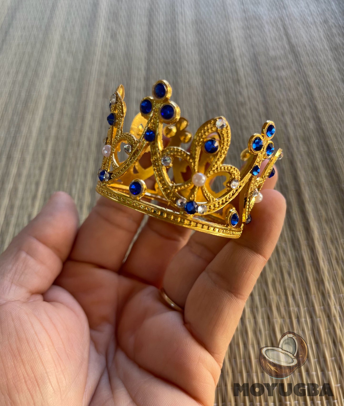 Shango/Yemaya/Jimaguas- Metal Rhinestoned Crown - 2" - Santeria/2 Styles