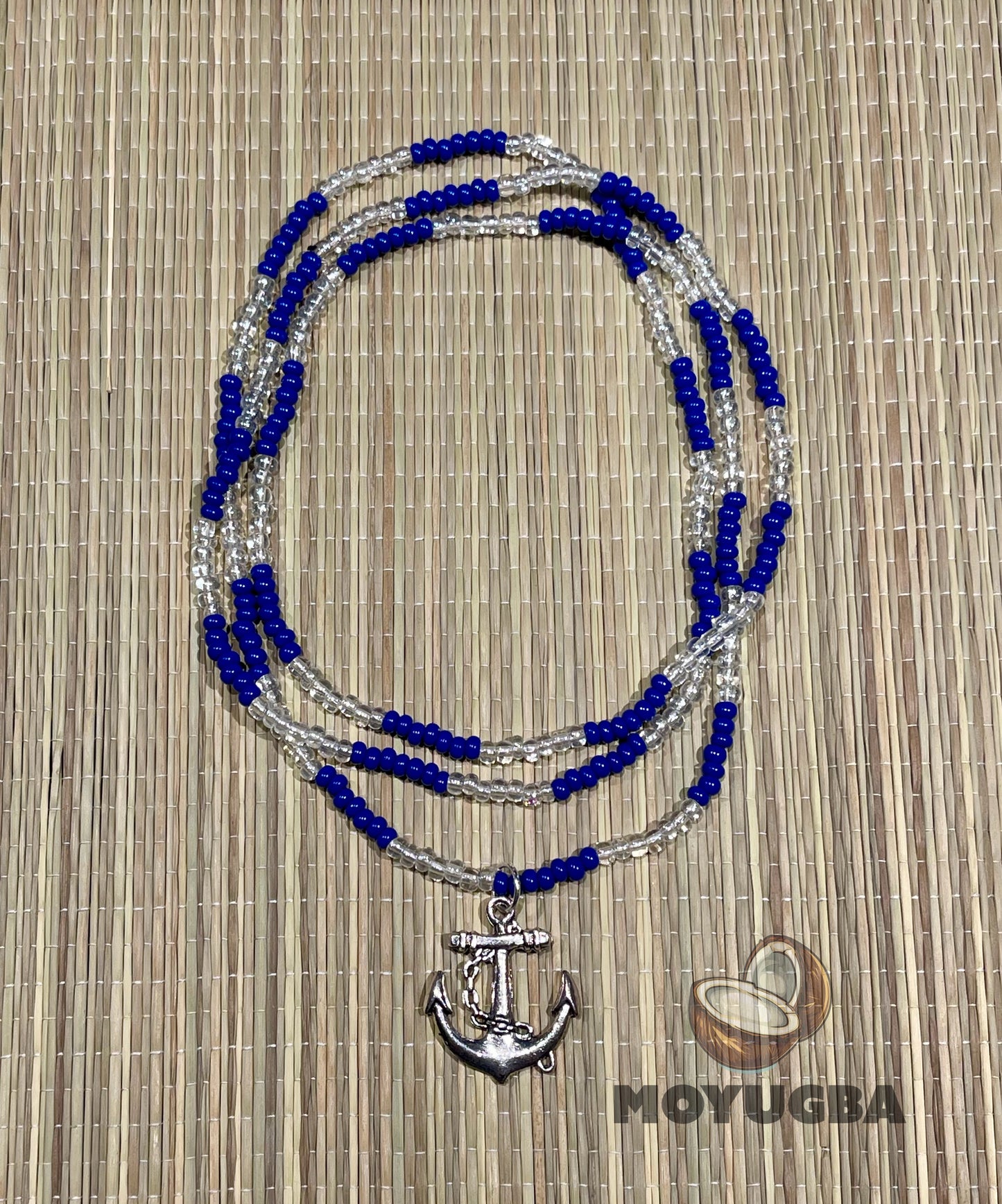 Yemaya Collar/Necklace/Eleke with Anchor Pendent  - Santeria/Yoruba