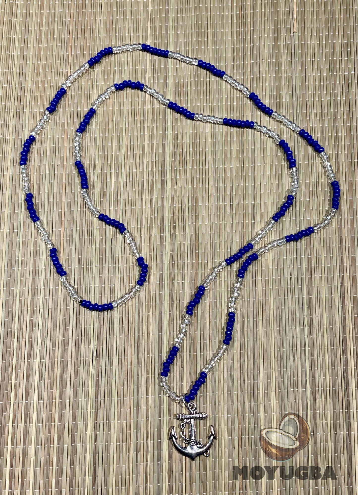 Yemaya Collar/Necklace/Eleke with Anchor Pendent  - Santeria/Yoruba